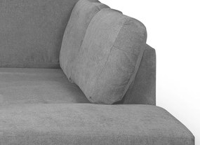 Rohová sedacia súprava Eddi, stredne šedá látka, pravý roh