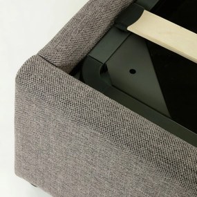 Sivá čalúnená dvojlôžková posteľ s úložným priestorom s roštom 180x200 cm Nahiri – Kave Home