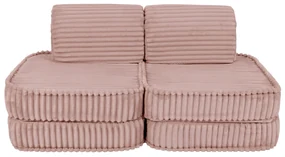 MeowBaby® Churros detská pohovka Basic, Ruby Chocolate Pink