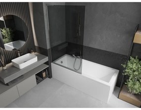 Mexen Next L, 1-krídlová vaňová zástena 100 x 150 cm, 6mm šedé sklo, chrómový profil, 895-100-000-03-40-01