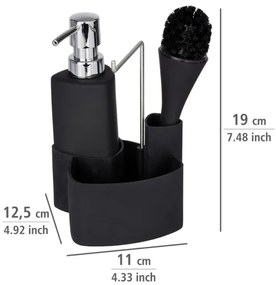 WENKO 3620127800 - Umývacia sada EMPIRE 11x19 cm čierna/strieborná