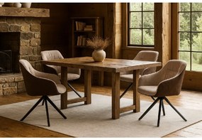 Noela Otočná jedálenská stolička látková LOREN hnedá/krémová