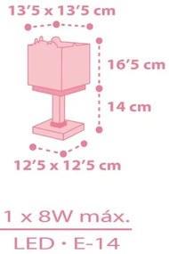 Dalber 63111S - Detská lampička JUNGLE 1xE14/8W/230V ružová