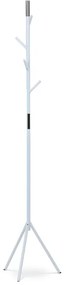 Věšák stojanový, výška 179 cm, kovová konstrukce, bílý matný lak, nosnost 6 kg