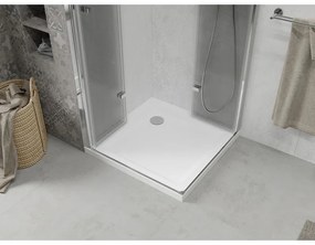 Mexen Lima Duo, sprchový kút 80 (dvere) x 80 (dvere) cm, 6mm číre sklo, chrómový profil + SLIM sprchová vanička biela 5cm + chrómový sifón, 856-080-080-01-02-4010