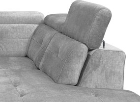 Rohová sedacia súprava Sergio, svetlo šedá látka, pravý roh