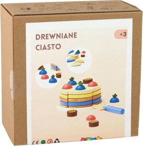 LEAN Toys Drevená torta s 8 kúskami hračka