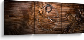 Obraz textúry dreva (s hodinami) (90x30 cm)