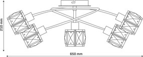 Prisadený luster ZAHARA 5xE27/10W/230V zlatý