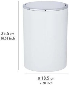 WENKO 22554100 - Kôš INCA 18,5x25,5 cm biela/lesk. chróm
