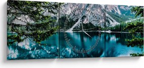 Obraz Jazerá v Alpách (s hodinami) (90x30 cm)