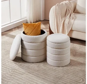 Eglo 424125 - SADA 2x Taburet AMPAHAKA pr. 33,5/40 cm biela EG424125