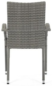 Autronic BONTEC Záhradná stolička, kov, polyratan, sivá, AZC-S2114 GREY Farba: Šedá