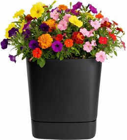 Plastový květináč s podmiskou Cubi 25x25 cm - výber z 5 prevedení