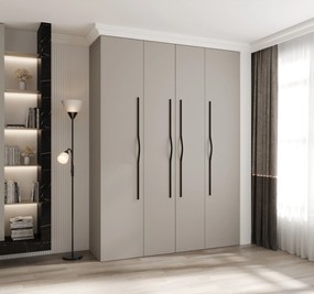 Šatníková skriňa 180 cm Carmela 40-2 (kašmír + čierna). Akcia -21%. Vlastná spoľahlivá doprava až k Vám domov. 1126579