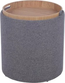 Taburet zmeniteľný na odkladací stolík Turner, stredne šedá látka%