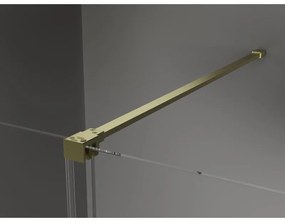 Mexen Velar, posuvné dvere do otvoru typ Walk-In 80 cm, 8mm číre sklo, zlatá matná, 871-080-000-03-55