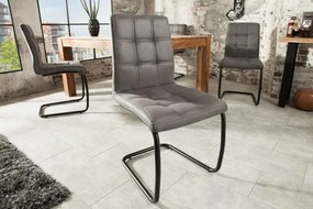 Nemecko -  Dizajnová konzolová stolička MIAMI šedá s ozdobným prešívaním