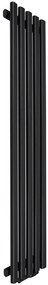 Regnis Lazur LA, vykurovacie teleso 330x1600mm so stredovým pripojením 50mm, 628W, čierna matná, LAZURLA/1600/330/D5/BLACK