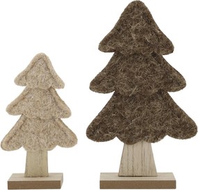 Sada 2ks vianočný stromček z plsti - 12 * 20 / 8 * 14 cm