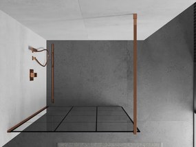 Mexen Kioto, sprchová zástena 110x200 cm, 8mm číre sklo s čiernym vzorom, profil ružové zlato, 800-110-101-60-77