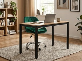 Čierny jedálenský stôl s doskou v dekore dub artisan TESSA 120x60 cm