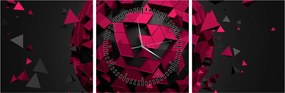 Obraz 3D abstrakcie (s hodinami) (90x30 cm)