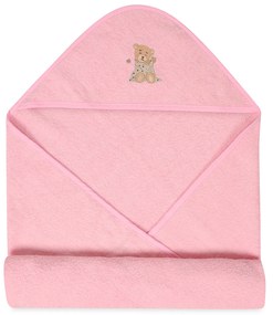 Babymatex Osuška s kapucňou MAXI 100x100 cm - Ružová