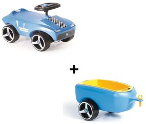 BRUMEE Súprava Odrážadlo DRIFTEE svetlo modré + Príves k odrážadlu CAREE svetlo modrý