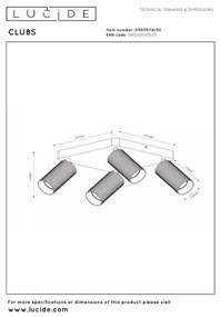 Lucide 09939/14/30 - Bodové svietidlo CLUBS 4xGU10/40W/230V čierne