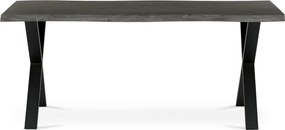 Jedálenský stôl 180x90 cm HT-F4318 GREY sivý dub / čierne nohy