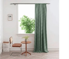 Zatemňovací záves LOOM VELVET 140x250 cm, zelený Zavesenie: Kovové krúžky