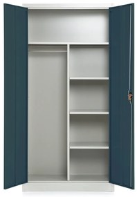 Kovová šatňová skriňa, 90 x 45 x 185 cm, cylindrický zámok, antracitová - ral 7016