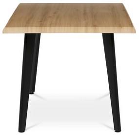 Autronic - Stůl jídelní, 160x90x75 cm, MDF deska, dekor divoký dub, kov, černý lak - HT-F4416 OAK AKCE