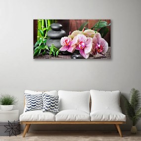 Obraz Canvas Bambus kamene zen kvety 125x50 cm