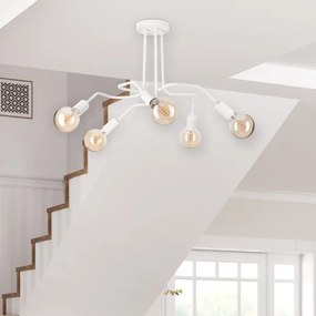 Prisadený luster MATYLDA 5xE27/60W/230V biela