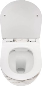 Rea Carlos Slim Lava Shiny, závesná WC misa Rimless 49,5x37x35,5 cm, imitácia kameňa, REA-C0536