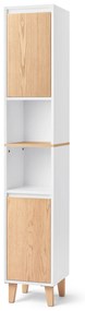 Vysoká skriňa do kúpeľne s otvoreným priečinkom a 2 dvierkami