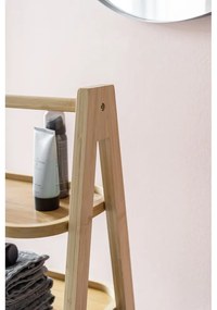 Čierny/prírodný bambusový kúpeľňový regál 44x80 cm Ecori - Wenko