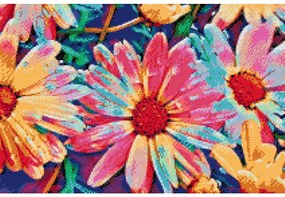 Gario Diamantové maľovanie Neónové kvety Rozmery: 120 x 80 cm, Rámovanie: Iba zrolované plátno, Diamanty: Štvorcové