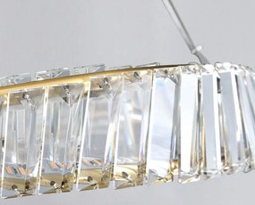 Toolight, LED krištáľové závesné svietidlo 27W APP1201-CP, číra-zlatá, OSW-04591