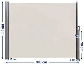 Bočná markíza 180x300 cm béžová