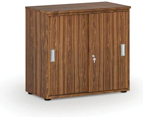Kancelárska skriňa so zasúvacími dverami PRIMO WOOD, 800 x 420 x 740 mm, orech