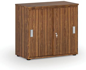 Kancelárska skriňa so zasúvacími dverami PRIMO WOOD, 800 x 420 x 740 mm, orech