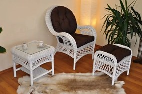 Ratanová sedacia súprava Florida pohoda Biela + polostre - 6 farieb