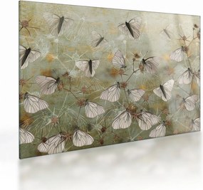 Sklenený obraz - Vintage motýle (70x50 cm)