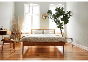 Jednolôžková posteľ z dubového dreva 90x200 cm v prírodnej farbe Pola - The Beds