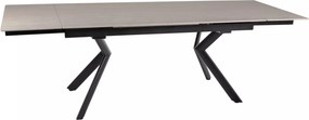 Jedálenský rozkladací stôl Norton 160/240 cm keramika travertín/čierny