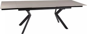 Jedálenský rozkladací stôl Norton 160/240 cm keramika travertín/čierny