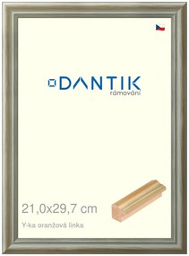DANTIK rám na obraz 21x29,7 | Y-ka oranžová linka (Sklo Čiré)